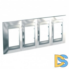 Рамка 4-ая (четверная), Хром/Алюминий (металл), серия UNICA TOP/CLASS, Schneider Electric