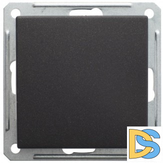 Выключатель 2-полюсный 1-клавишный 16А, Черный бархат, серия Wessen 59, Schneider Electric