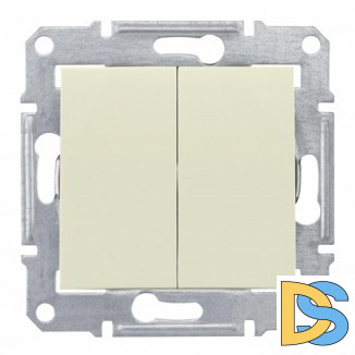 Выключатель 2-клавишный, влагозащищенный IP44, Бежевый, серия Sedna, Schneider Electric