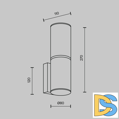 Настенный светильник Modestyle MS.106.270 BS
