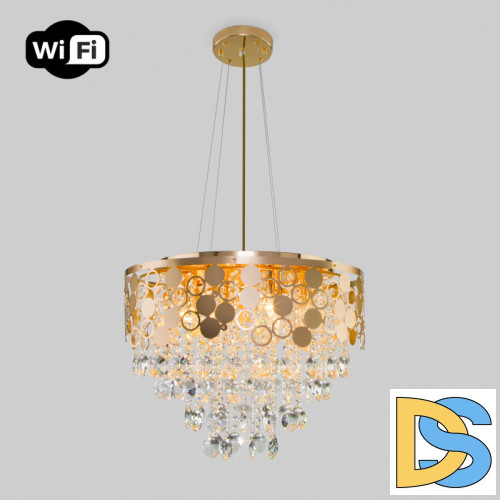 Подвесная люстра Eurosvet Lianna 10123/8 золото/прозрачный хрусталь Strotskis Smart (10114/8)
