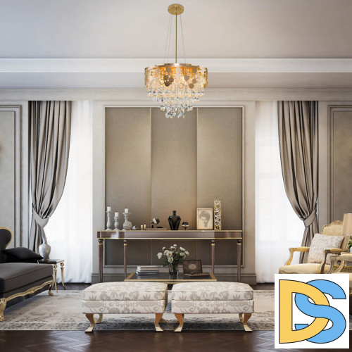 Подвесная люстра Eurosvet Lianna 10123/8 золото/прозрачный хрусталь Strotskis Smart (10114/8)