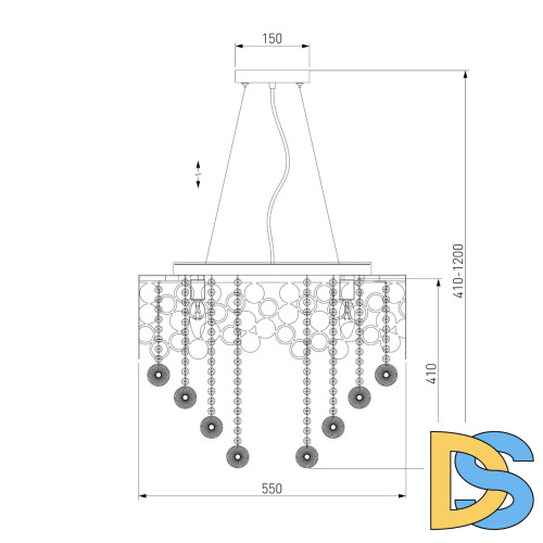 Подвесная люстра Eurosvet Lianna 10123/8 золото/прозрачный хрусталь Strotskis Smart (10114/8)