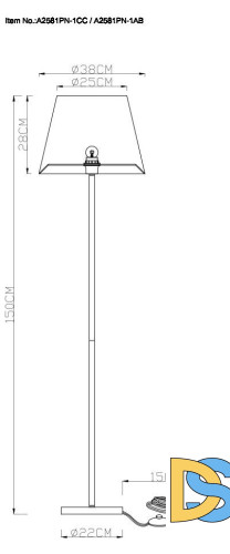 Торшер Arte Lamp ELBA A2581PN-1CC