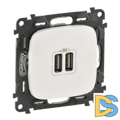 Розетка USB двойная Legrand Valena Allure 240V/5V 1500mA белая 754995