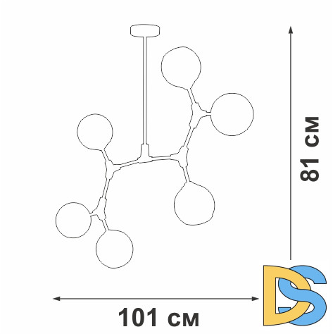 Люстра на штанге Vitaluce V3790-0/6PL