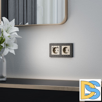 Рамка на 2 поста (черный) W0022408