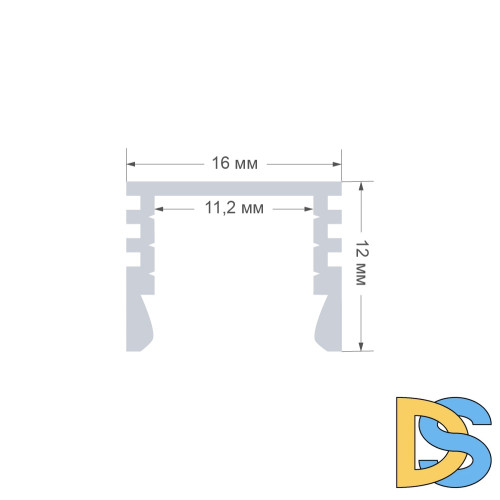 Профиль П-образный накладной Apeyron ширина ленты до 10мм 08-10-01