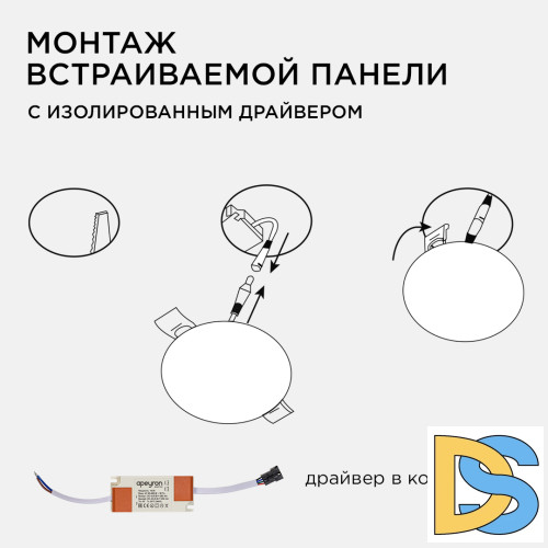 Встраиваемая светодиодная панель безрамочная Apeyron FLP 06-106