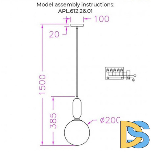 Подвесной светильник Aployt Aniela APL.612.26.01