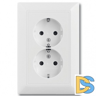 Розетка ABB Basic 55 заземление, 2-ная (белый)