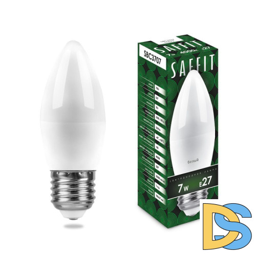 Лампа светодиодная Saffit SBC3707 Свеча E27 7W 4000K 55033
