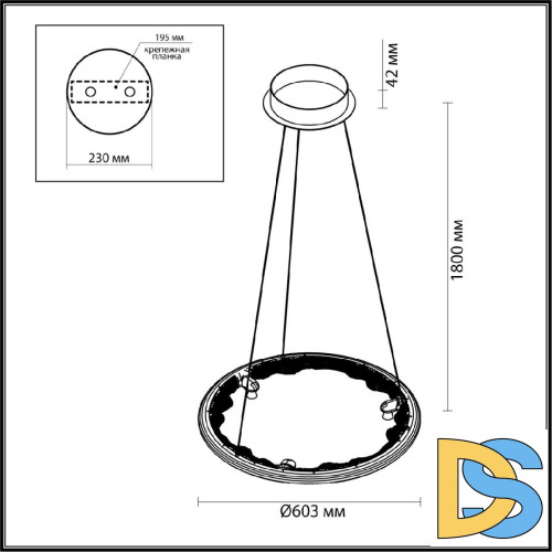 Подвесная люстра Odeon Light Hightech Cayon 7002/44L
