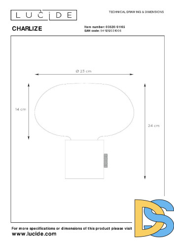 Настольная лампа Lucide Charlize 03520/01/65