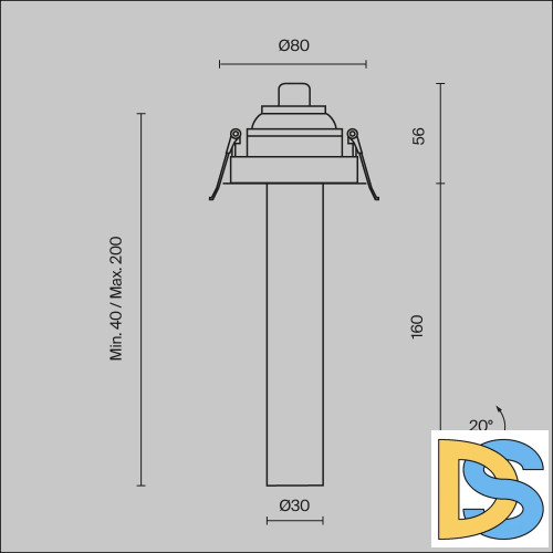 Встраиваемый светильник Maytoni Focus T C140RS-L200-7W4K-BBS