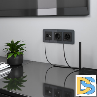 Рамка из стекла на 3 поста Elite графит W0032440