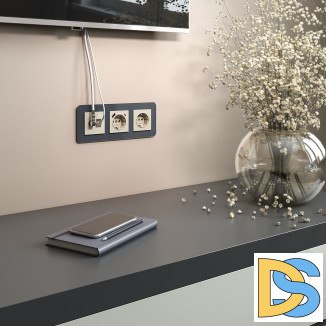 Рамка из стекла на 3 поста Elite графит W0032440