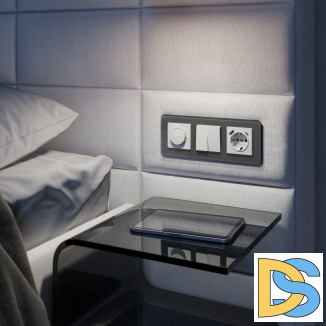 Рамка из стекла на 3 поста Elite графит W0032440