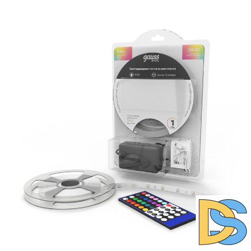 Светодиодная лента Gauss Basic 12В 5050 6Вт/м RGBW 5м IP20 BT011