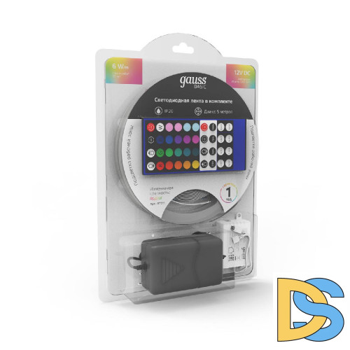 Светодиодная лента Gauss Basic 12В 5050 6Вт/м RGBW 5м IP20 BT011