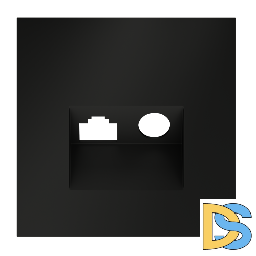 Накладка для розетки TV+RJ45 кат. 6, S70 (черный матовый)