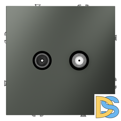 Розетка телевизионная встраиваемая VOLTUM S70 оконечная TV+SAT, (титан)