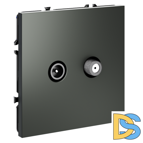 Розетка телевизионная встраиваемая VOLTUM S70 оконечная TV+SAT, (титан)