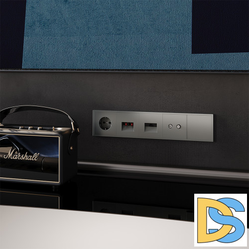 Розетка телевизионная встраиваемая VOLTUM S70 оконечная TV+SAT, (титан)