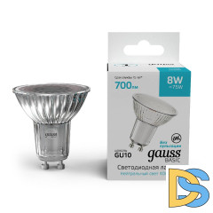 Лампа светодиодная Gauss Basic GU10 8W 4000K 10106282