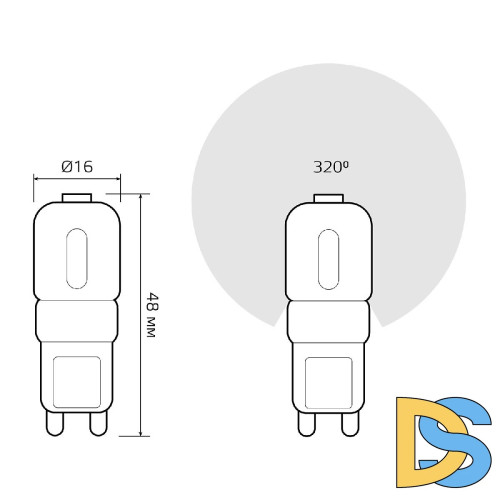 Лампа светодиодная Gauss G9 3W 3000К прозрачная 14913