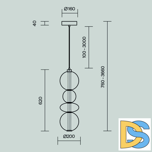 Подвесной светильник Maytoni Futuro MOD307PL-L36BS3K