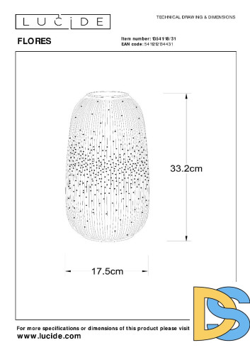 Настольная лампа Lucide Flores 13541/18/31