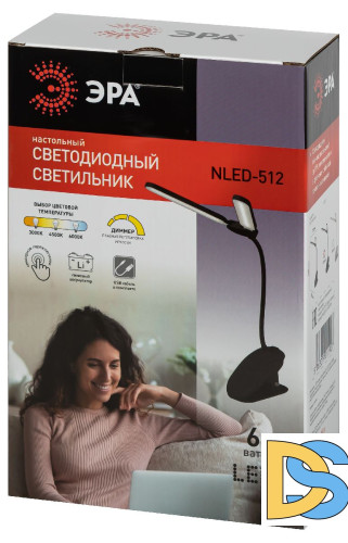Настольная лампа Эра NLED-512-6W-BK Б0057208