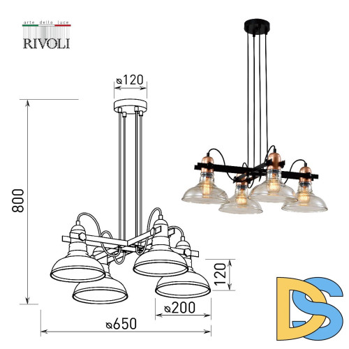 Подвесная люстра Rivoli Leila 4093-304 Б0055028