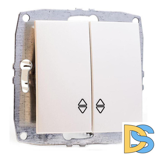 Выключатель двухклавишный проходной Mono Electric Despina-Larissa 10А 250В жемчуг 500-002523-111