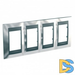 Рамка 4-ая (четверная), Хром/Графит (металл), серия UNICA TOP/CLASS, Schneider Electric