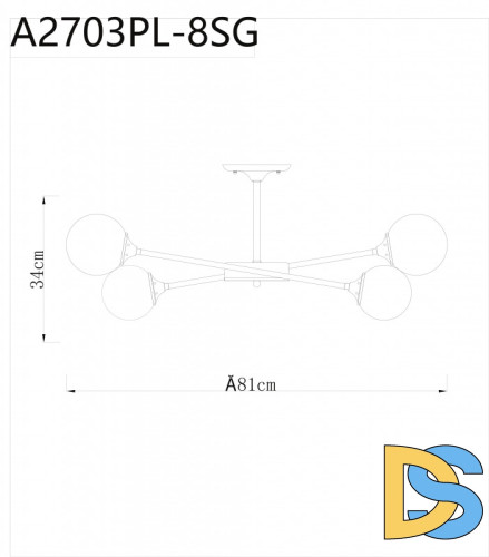Люстра на штанге ARTE Lamp A2703PL-8SG