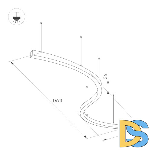 Подвесной светильник Arlight SP-Line-Hang-Arc-S3535-D800-65W Day4000 034050(1)