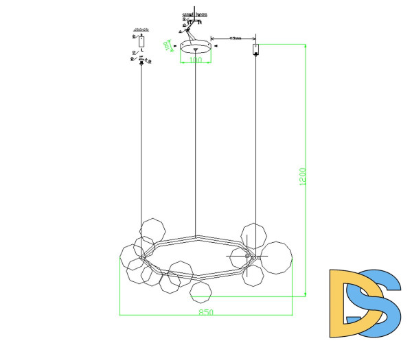 Подвесная люстра Kink Light Иона 09408-15,19