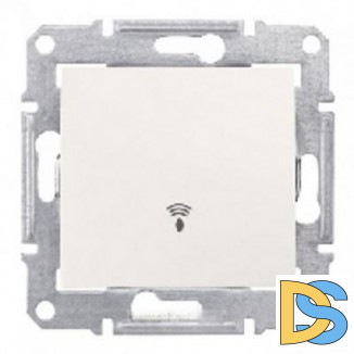 Выключатель 1-клавишный; кнопочный с символом "звонок", Белый, серия Sedna, Schneider Electric