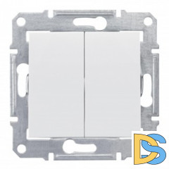 Выключатель 2-клавишный, влагозащищенный IP44, Белый, серия Sedna, Schneider Electric