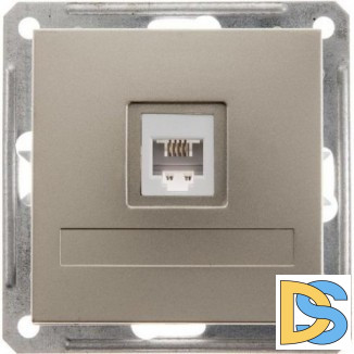 Розетка телефонная 1-ая 4 контакта, RJ-11, Шампань, серия Wessen 59, Schneider Electric