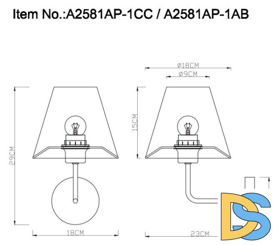 Бра Arte Lamp ELBA A2581AP-1AB