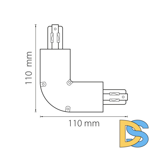 Коннектор L-образный Lightstar Barra 504129