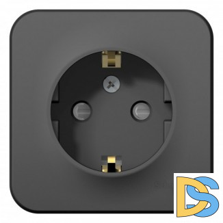 Розетка с/з со шторками 16А, 250В, изолир пластина Schneider Blanca Антрацит