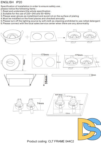 Декоративная рамка для светильника Crystal Lux CLT FRAME 044C2 BL