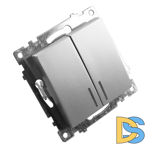 Выключатель 2-клавишный c индикатором Stekker Катрин 39579