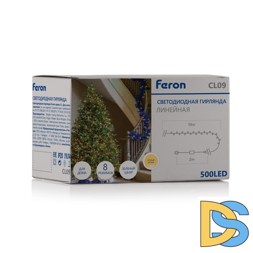 Светодиодная гирлянда Feron CL09 230В 30Вт 2700К 10м IP20 48178
