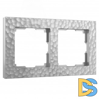 Рамка на 2 поста (серебряный) W0022406