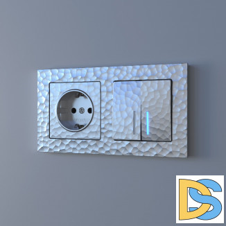 Рамка на 2 поста (серебряный) W0022406